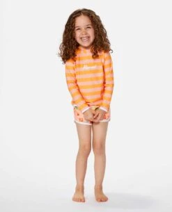 Vacation Club Long Sleeve Rash Vest - Girls (1-8 Years) -Wetsuits Ready 00hjrv 3282 1