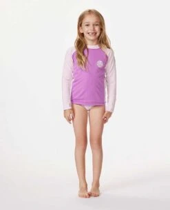 Icons UV Brushed Long Sleeve Rash Vest - Girls (1-8 Years)