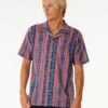 Topanga Vert Stripe Short Sleeve Shirt -Wetsuits Ready 016msh 0052 1