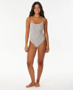 Tropics Stripe Cheeky Coverage One Piece Swimsuit -Wetsuits Ready 0dlwsw 3282 4