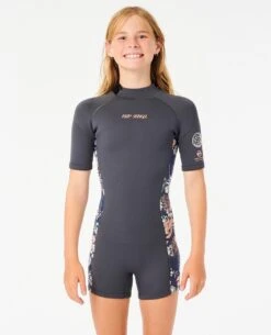 Dawn Patrol Back Zip Short Sleeve Spring - Girls (8-16 Years) -Wetsuits Ready 112gsp 8059 1