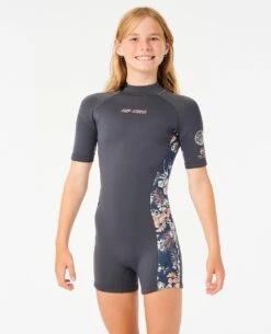 Dawn Patrol Back Zip Short Sleeve Spring - Girls (8-16 Years) -Wetsuits Ready 112gsp 8059 2