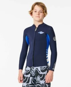 Boys Dawn Patrol Long Sleeve 1.5mm Front Zip Wetsuit Jacket -Wetsuits Ready 116bwj 0049 3