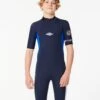 Boys Dawn Patrol Short Sleeve 2mm Back Zip Springsuit -Wetsuits Ready 11bbsp 0049 1
