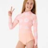 Desert Waves Long Sleeve Surf Suit - Girl's (8-16 Years) -Wetsuits Ready 11ngrv 0928 1