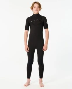 Boys Dawn Patrol Chest Zip Short Sleeve 2mm Wetsuit Steamer