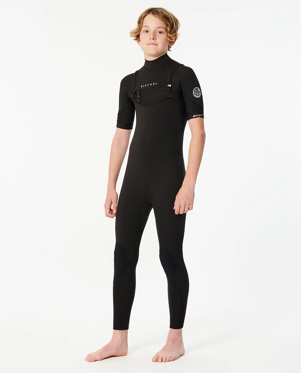 Boys Dawn Patrol Chest Zip Short Sleeve 2mm Wetsuit Steamer 4 Boys Dawn Patrol Chest Zip Short Sleeve 2mm Wetsuit Steamer - Image 2